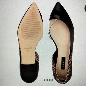 Nine West ByeBye d’Orsay Black/leopard print flats